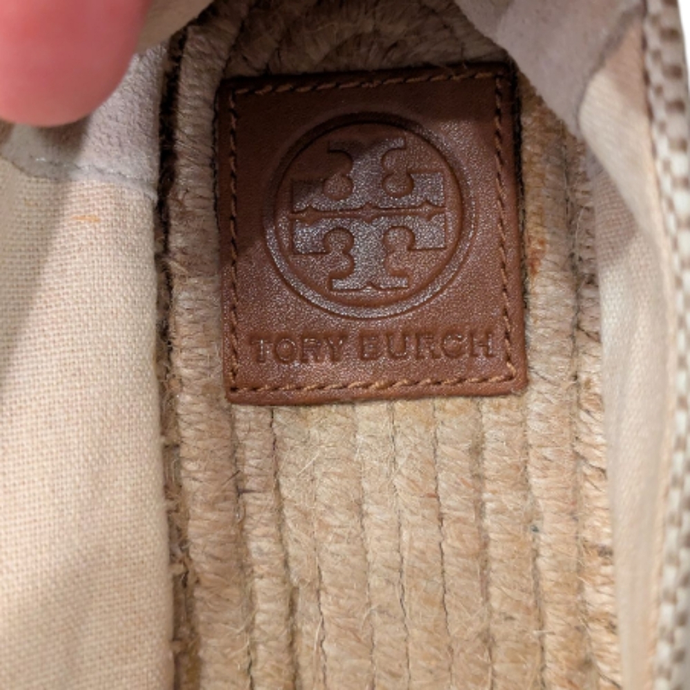 Tory Burch Colorblock Natural Tan Espadrille Flats Women's Size 9.5 NWOT - Picture 9 of 17